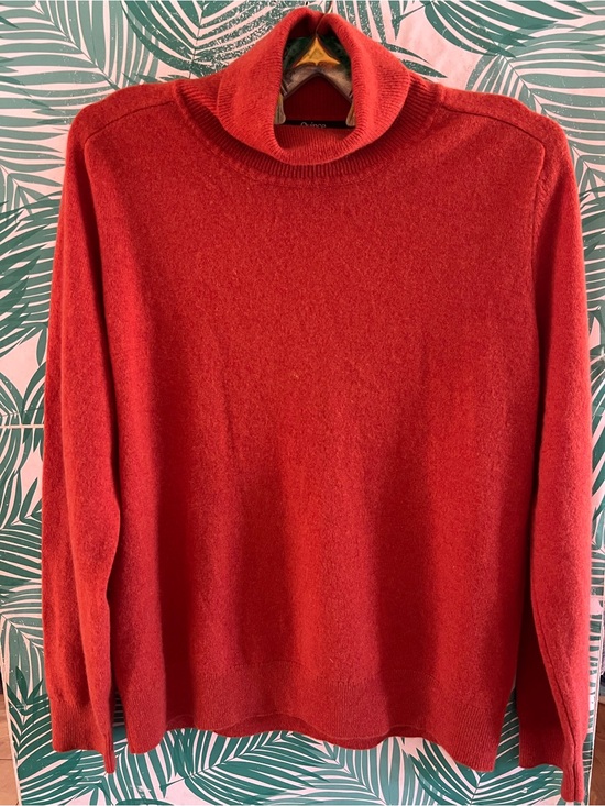 Quince Sweaters - Quince Cashmere Fisherman burnt orange Turtleneck Sweater Sz L